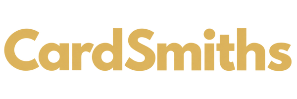 CardSmiths champagne-gold wordmark on a transparent background